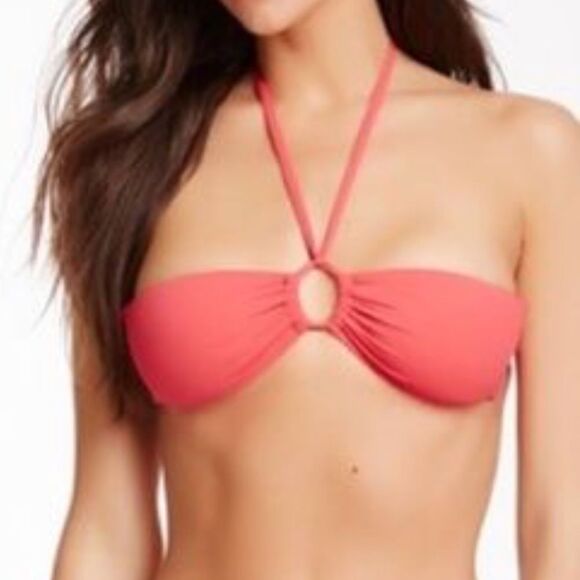 Bettinis Solids Bandeau Bikini Top Neon Flame nwt‎ - Picture 1 of 8